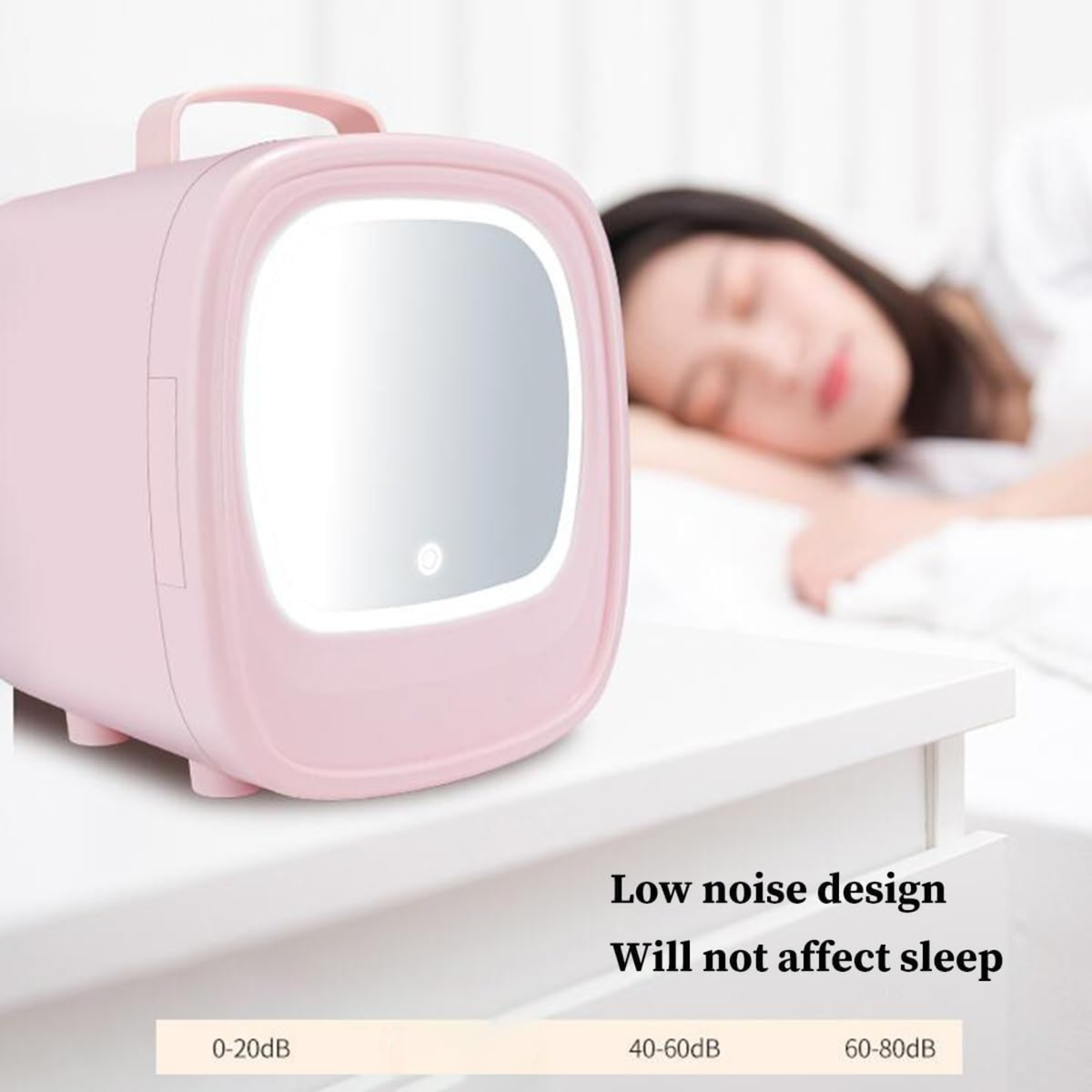 Mini frižider za kozmetiku sa LED ogledalom – 6L